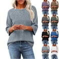 thumbnail image 1 of Neewe Women's Casual 3/4 Sleeve T-Shirts Round Neck Tunic Tops Basic Tees Blouses Business Pullover, 1 of 6