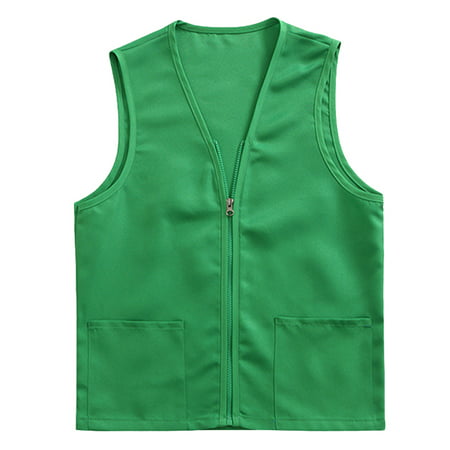 

Toptie Adult Volunteer Activity Vest Supermarket Uniform Vests Clerk Workwear-Green-L