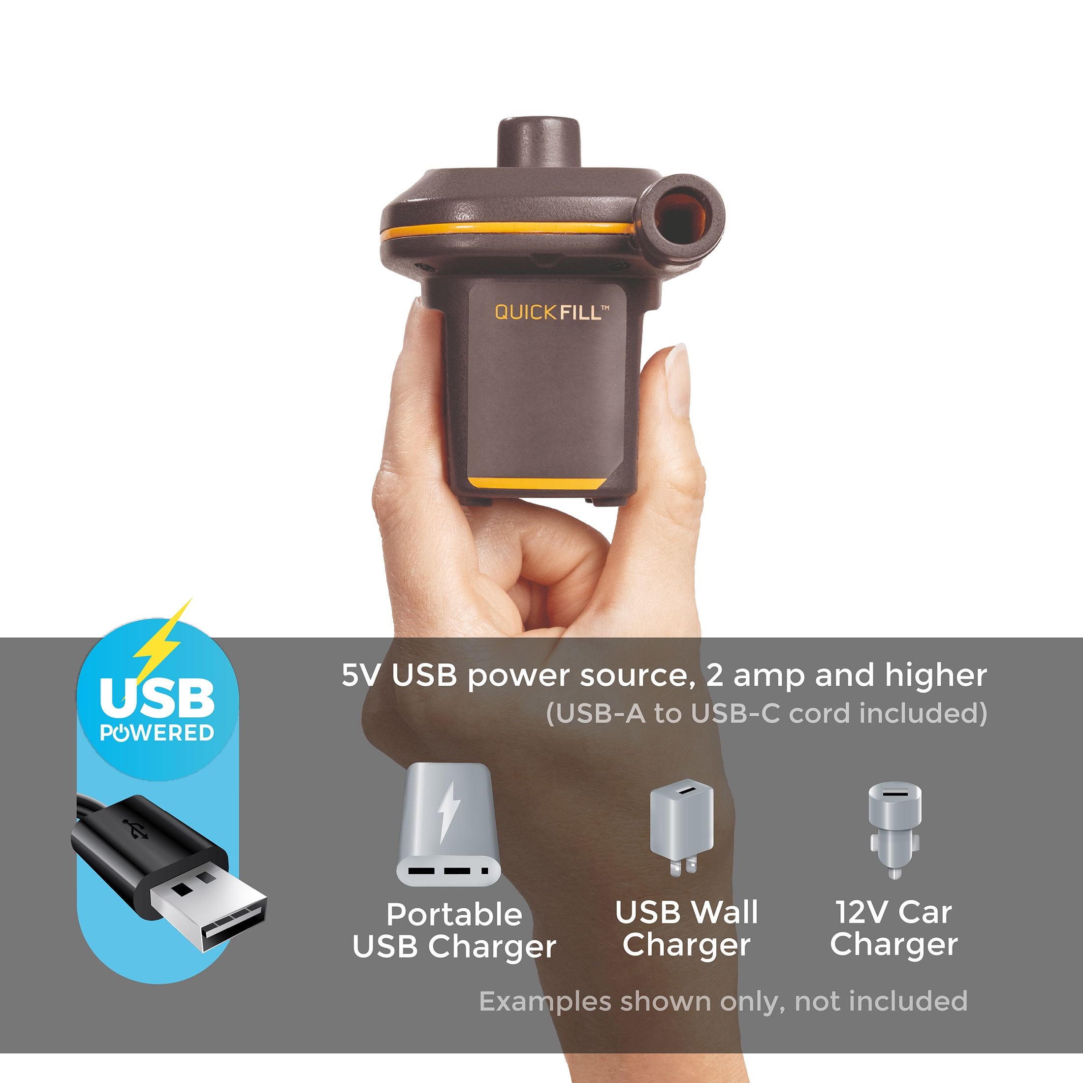 Intex Mini USB Powered Air Pump with 3 Nozzles for Mattresses and Inflatables