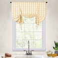 thumbnail image 4 of CAROMIO Tie up Kitchen Curtains 42" W x 63" L Rod Pocket Buffalo Check Curtains for Kitchen, Bright Yellow, 4 of 5