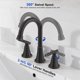 thumbnail image 3 of Grifos de baño Hurran, bronce frotado con aceite, 3 orificios, paquete de 2, 3 of 9