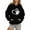 Black, variant on Women's Hoodies & Sweatshirts Casual Star Print Letter Pullover Hooded Sweatshirt for Everyday Wear