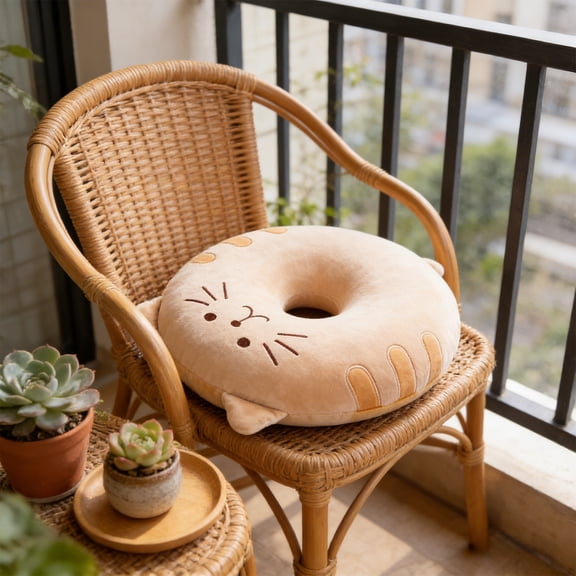 Kugisaki Cute Chair Cushions Thick Round Seat Cushions Breathable Chair Pads Soft Cushion for Kitchen Office Patio