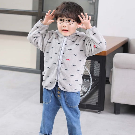 Vedolay Girl's Fall Jackets Baby Girl's Chic Open Front Jackets Long Sleeve Winter Zippered Coat,Gray 73