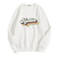 thumbnail image 1 of OUSITAID T-Shirts Graphiques Décontractés à Manches Longues pour Femmes, Col Rond, Chandails en Molleton, Pull-Over, Hauts pour Femmes, 1 of 2