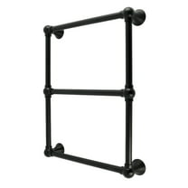 Kingston Brass DTC24183MB Maximilien 18" x 24" Brass Wall Mount 3-Tier Towel Rack, Matte Black