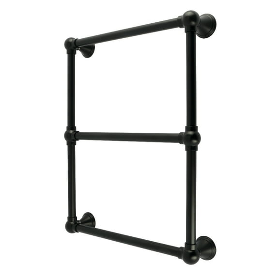 Kingston Brass DTC24183MB Maximilien 18" x 24" Brass Wall Mount 3-Tier Towel Rack, Matte Black