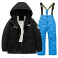 thumbnail image 2 of Hwmodou Toddler Girl Clothes Sets Childrens Ski Suit Multi Pocket Jacket Pants Winter Windbroof Snowboarding Unisex Kid Winter Warm Snow Suits Everyday Wear, 2 of 6