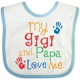 thumbnail image 3 of Inktastic Gigi and Papa Love Me Grandkids Boys or Girls Baby Bib, 3 of 4