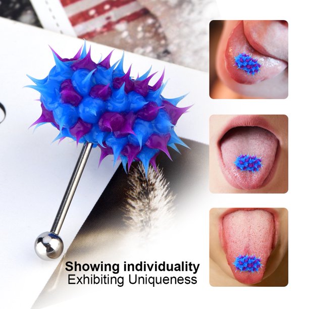 FAGINEY 4Colors Vibrating Tongue Ring Stud Barbell Stainless Steel Body