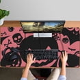 thumbnail image 4 of Long Mouse Pads for Desk,Halloween Pink Spooky Pumpkins and Bats Desk Mats on Top Of Desks, Desk Mouse Pad Extra Large with 3mm Non-Slip Base and Stitched Edge for Gaming,Office,Work,Home 47.3x23.6in, 4 of 5