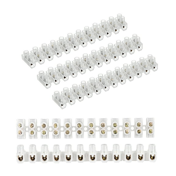 Uxcell 5A 12 Position Dual Row Type U Screw Terminal Block 5 Count