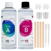 16oz Crystal Clear Epoxy Resin Kit, Fast-Curing, Not Yellowing & Bubbles Free Resin Supplies for Artistic Paint, Casting, Craft, Molds，Diy Wood