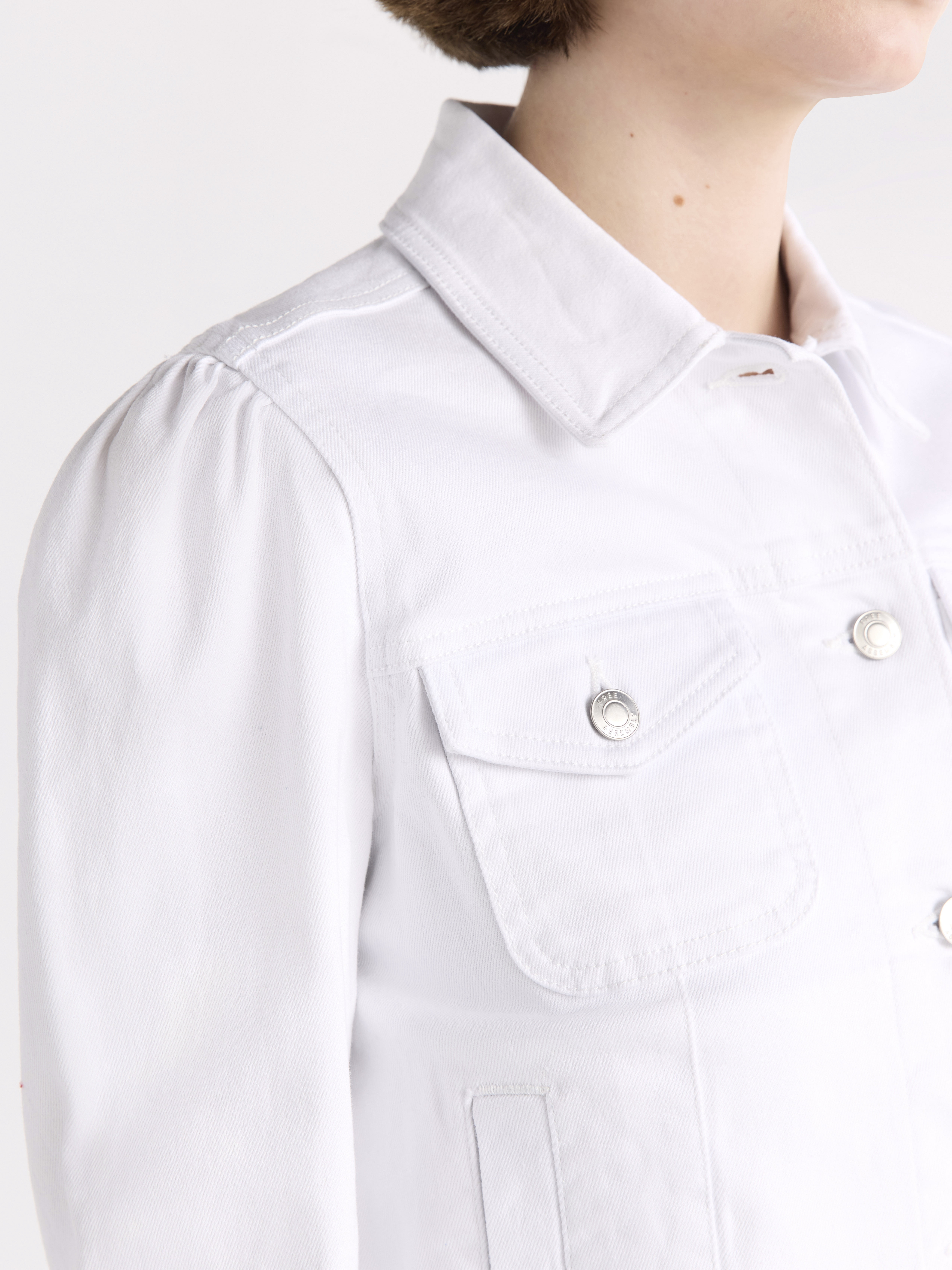 Free Assembly Women's Cropped Denim Jacket with Puff Sleeves, Sizes XS-XXL
