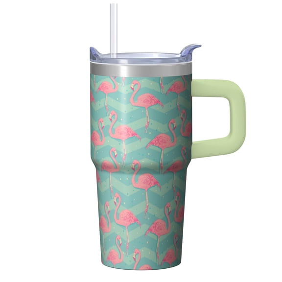 Flamingo Lover Gifts 20OZ Tumbler with Handle Leak Resistant Insulated Mug Unique Birthday Christmas Gifts for Women Men Great for Office Commute Travel Home Daily Use Picnics Gatherings