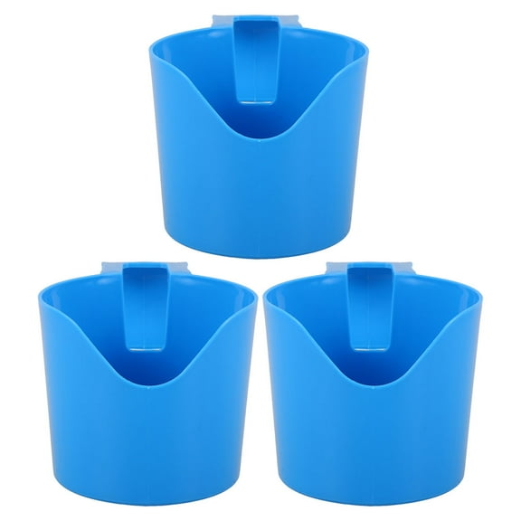 CTIRCHIU 3Pcs Poolside Drink Holders Blue Plastic Beverage Organizer with Universal Fit