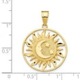 thumbnail image 4 of Real 14kt Yellow Gold Diamond-cut Sun with Moon and Stars Charm Pendant; for Adults and Teens; for Women and Men, 4 of 4