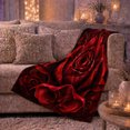 thumbnail image 6 of Crimson Rose with Ornate Black Scrollwork, Romantic Gothic Floral Motif for Flower Lovers, Valentine's Day Gift, Soft Flannel Blanket for Bedroom and Guest Room, Elegant Home Decor, 6 of 9