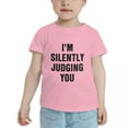 thumbnail image 2 of I'm Silently Judging You Funny Toddler T-Shirts for Boys Girls (Pink, 4T), 2 of 5