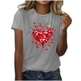 thumbnail image 4 of Vmvidoty Graphic Shirt for Women Cute Red Heart Short Sleeve Ladies Tee Tops Teen Girls Casual T Shirt Gray XXL, 4 of 5