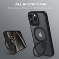 thumbnail image 4 of Case for iPhone 15 Pro 6.1-Inch,  [Compatible with Magsafe] with 360° Rotatable Ring Holder Kickstand Slim Translucent Men Women Shockproof Protective Phone Cover, Black, 4 of 17