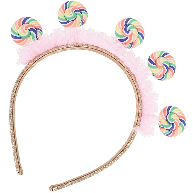 TEHAUX Lollipop Headband, Lollipop Headdress Candy Headband Girls Hair  Accessories Princess Decor Carnival Headpieces Party Hair Hoops Hair Decor