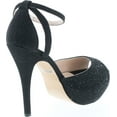 thumbnail image 5 of Blossom Womens VICE-126 Bridal Formal Evening Party Ankle Strap High Heel Peep Toe Glitter Sandal, 5 of 7