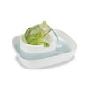 Cats Rule Frog Watering Hole Water Fountain, White and Green