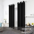 thumbnail image 3 of Deconovo Grommet Blackout Curtains for Living Room Solid Thermal Room Darkening Curtains 42x63 inch Black 2 Panels, 3 of 6