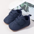 thumbnail image 4 of Huowey Shoes Girl Boys Soft Sole First Walking Shoes Hook And Loop Strap Floor Sneakers Fall Winter Warmth Lovely Footwear,Dark Blue,6-12 Months, 4 of 5