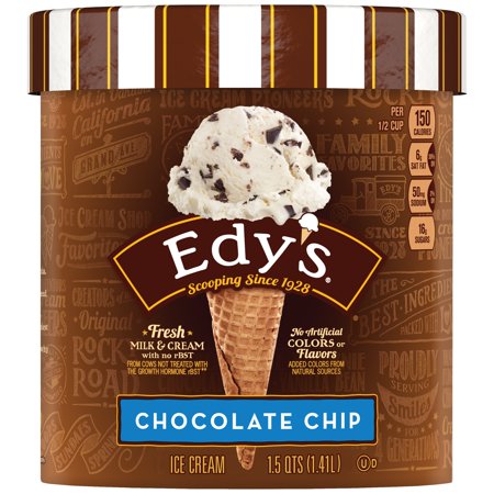 EDY'S/DREYER'S Chocolate Chip Ice Cream 1.5 qt. Tub ...