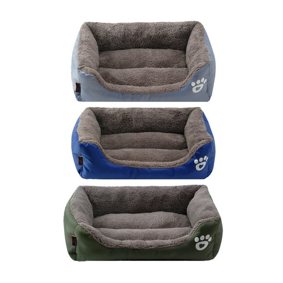 Maison pour Animal Carrée Lit pour Animal Mobile Cou Écologique Maison pour Animal Soutien Chaud Écologique Tapis de Couchage pour Animal Chaud, Gris, G