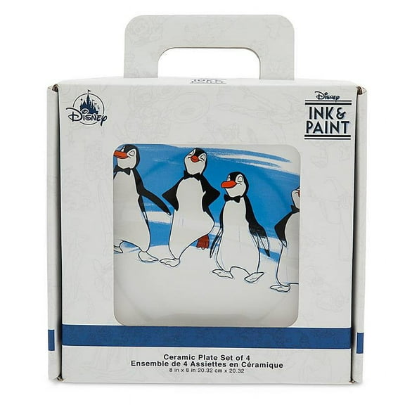 Disney Parks Ink & Paint Ceramic Salad Plate Set of 4 '50s - '60s New with Box