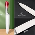 thumbnail image 4 of MDHAND 9-Piece Red Gradient Handle Knife Set, 5 Stainless Steel Knives with Block, Sharpening Rod, Scissors and Peeler, for Home Kitchen, 4 of 8