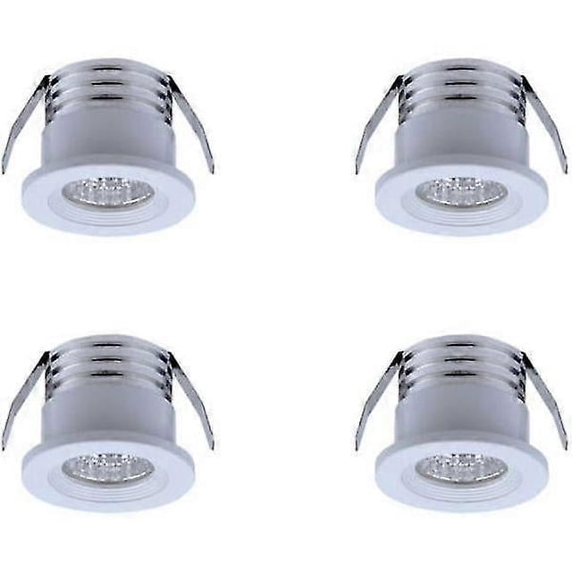 Juego de 4 mini focos LED empotrables de 3 W, luz blanca fría (blanco) p20241126939