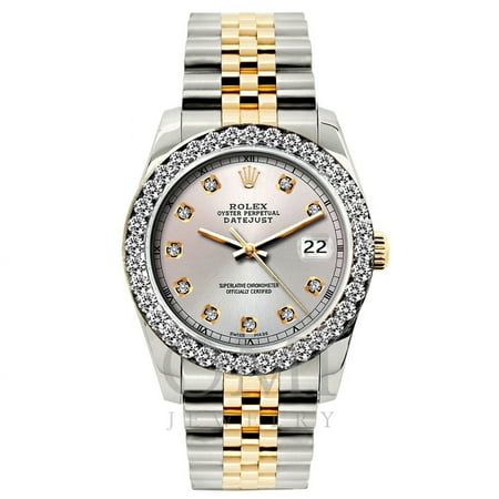 Rolex Datejust Diamond Watch, 26mm, Yellow Gold and Stainless Steel Bracelet Martini Dial w/ Diamond Bezel, Rolex, Adult, Female