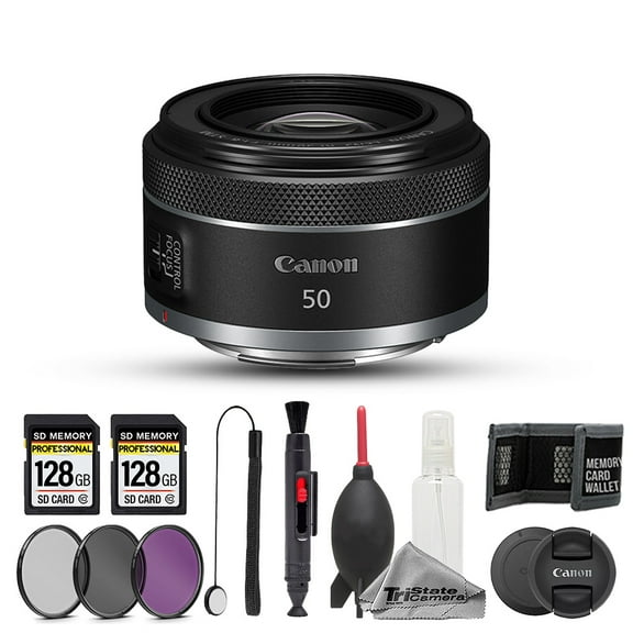 Canon RF 50mm f/1.8 STM Lens - 11pc 256GB Memory Care Bundle (International Version)