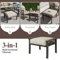 thumbnail image 6 of Heynemo Outdoor Patio Furniture Set, 7 Piece Patio Conversation Set with Side Table and Ottomans, Metal Furniture Set for Porch Backyard Garden, Coffee, 6 of 6