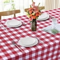thumbnail image 1 of Haperlare Plaid Checkered Tablecloth Farmhouse Buffalo Plaid Table Cloth Polyester Table Cloth Outdoor and Indoor, 70" Round, Red White, 1 of 3