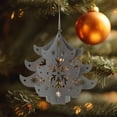 thumbnail image 6 of Northlight 4.5" Prelit Gray Cut Out Tree Christmas Ornament, 6 of 6