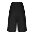 thumbnail image 6 of HongQid Women's Bermuda Long Shorts Knee Length with Pockets High Waisted Shorts for Women Lounge Walking Athletic, 6 of 9