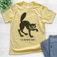 thumbnail image 2 of Kids I'm Meowta Here Cat Shirt, Youth Kids Boy Girl T-Shirt, Halloween Shirt, Black Cat Shirt, Cat Shirt, Yellow, X-Small, 2 of 4