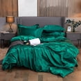thumbnail image 1 of Ensemble de Literie en Satin - Vert Royal, 1 of 6