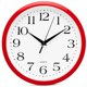 thumbnail image 1 of Relojes de cuarzo de calidad, redondos, fáciles de leer, que funcionan con pilas, para el hogar, la cocina, la oficina, el aula y la escuela, marco rojo retro vintage, 1 of 5