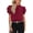 Burgundy, variant on Blouses for Women Dressy Casual Spring Summer Ruffle Short Sleeve Mock Neck Work Shirts Tops Fashion Clothing