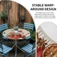 thumbnail image 2 of Christmas Gingerbread Round Tablecloth for 36-44 Inch Tables,Fitted Table Cover with Elastic Edge,Winter Xmas Ball Candy Pine Leaf Beige Waterproof Outdoor Table Cloth Protector for Patio Dinner, 2 of 9