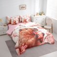 thumbnail image 2 of Erosebridal Capybara 7-Piece Bedding Comforter Set For Capybara Lover,Pink Peach Blossom King Bedding Sets For Kids Girls ,Reversible Pink, 2 of 7