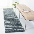 thumbnail image 3 of SAFAVIEH Venus Sophie Striped Shag Runner, 2'2" x 8', Dark Grey/Ivory, 3 of 9