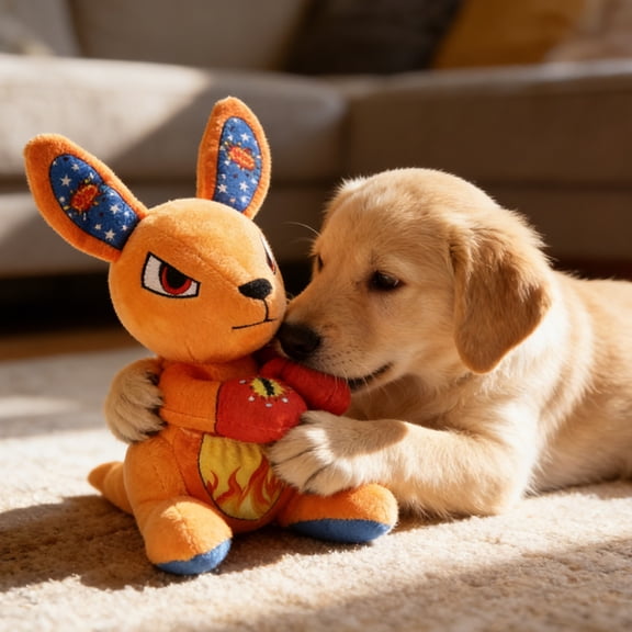 9" Plush Kangaroo Dog Toy with Squeaker – Funny Boxing Gloves Design for Small Dogs, Soft Chew Toys for Boredom Relief,for Summer Fun