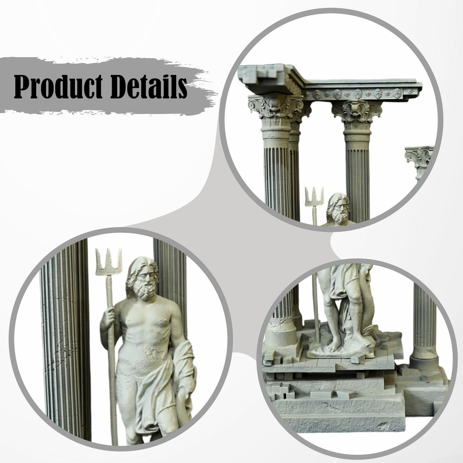 CarpNettore Roman Column Decoration Resin Aquarium Decoration Aquarium Decor Mini 18.5cm Set D